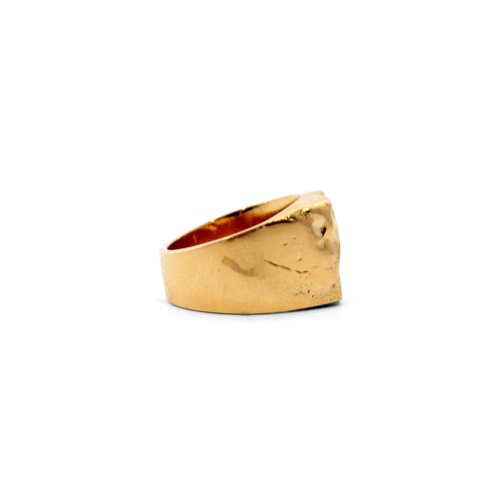anillo de bronce con chapa de oro