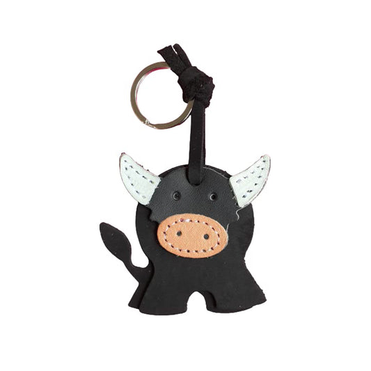 Llavero torito cuero negro